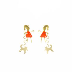 Pendientes Niña Paseando al Perro